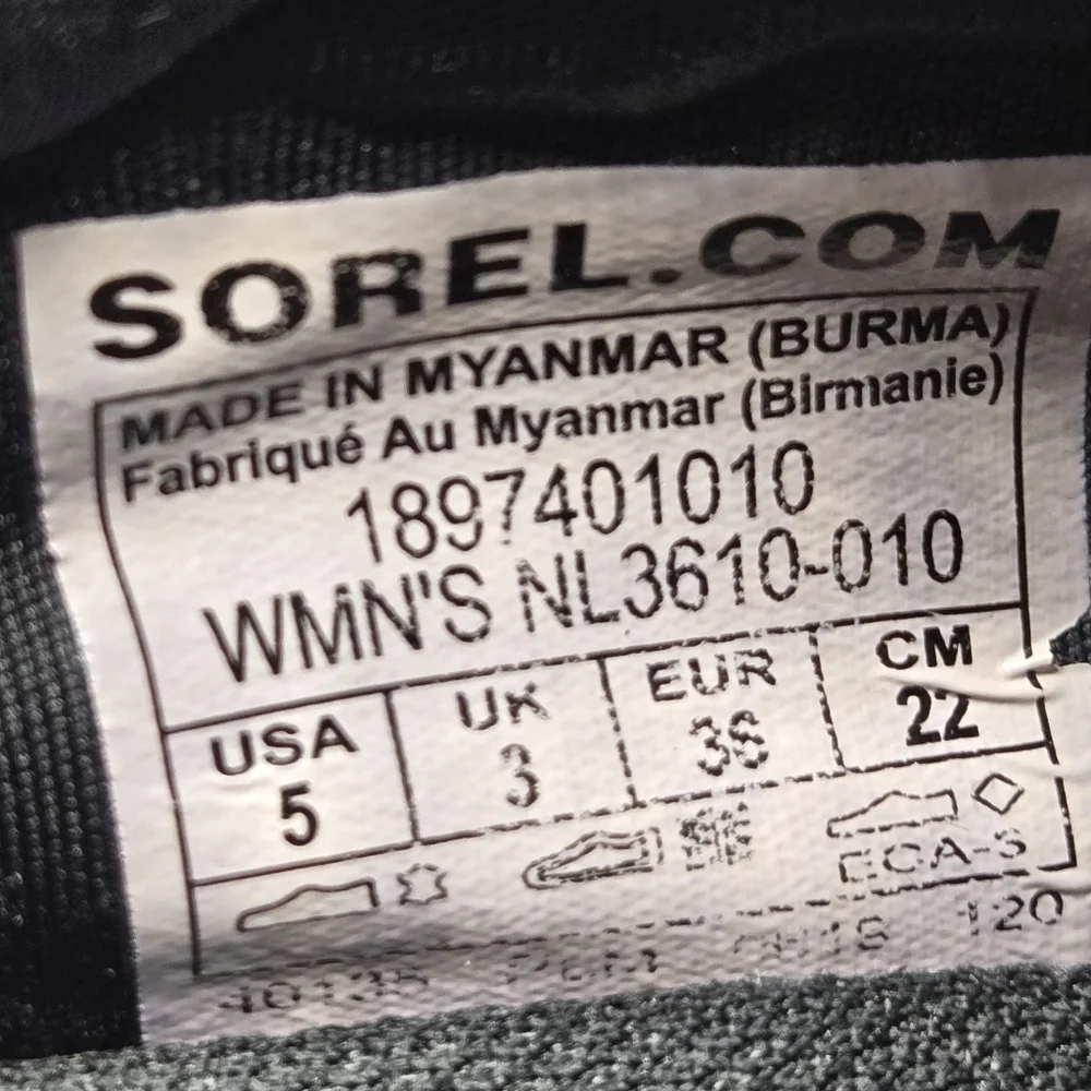 Sorel Out N About Plus Black Street Sneak Sneakers Women's Size 5